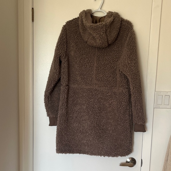 Patagonia Taupe Sherpa Fleece Hooded Zip Jacket - Picture 4 of 8